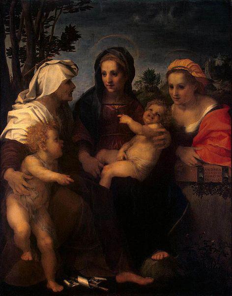 Andrea del Sarto Madonna and Child with Sts Catherine, Elisabeth and John the Baptist oil painting picture